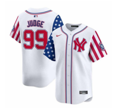 Men's New York Yankees #99 Aaron Judge White/Red American Style Limited Stitched Baseball Jersey Men's New York Yankees #99 Aaron Judge White/Red American Style Limited Stitched Baseball Jersey