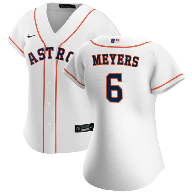 Women's Houston Astros Jake Meyers White Stitched Baseball Jersey(Run Small) Women's Houston Astros Jake Meyers White Stitched Baseball Jersey(Run Small)