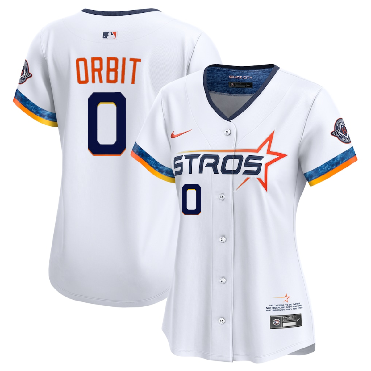 Women's Houston Astros #0 Orbit White 2025 City Connect Limited Stitched Baseball Jersey(Run Small)