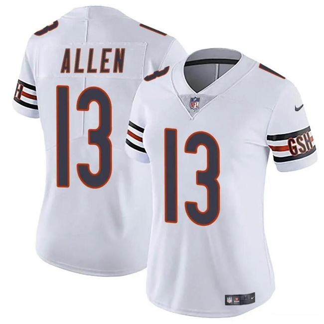 Women's Chicago Bears #13 Keenan Allen White 2024 Vapor Stitched Jersey(Run Small) Women's Chicago Bears #13 Keenan Allen White 2024 Vapor Stitched Jersey(Run Small)