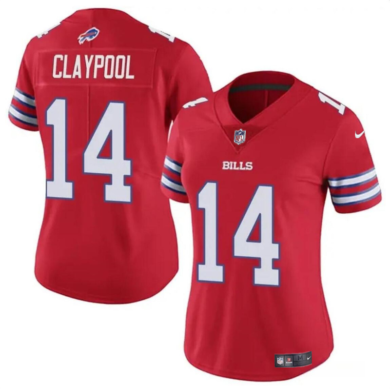 Women's Buffalo Bills #14 Chase Claypool Red Vapor Stitched Football Jersey(Run Small) Women's Buffalo Bills #14 Chase Claypool Red Vapor Stitched Football Jersey(Run Small)