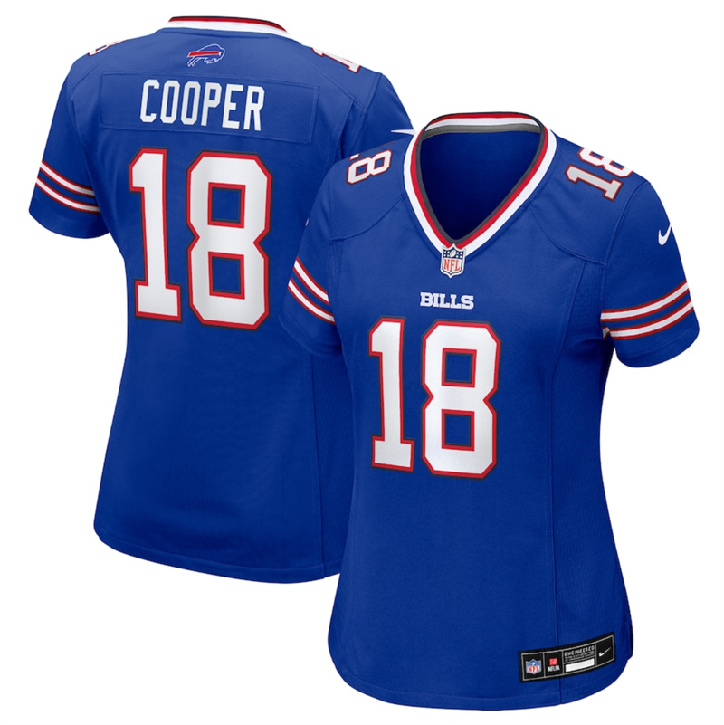 Women's Buffalo Bills #18 Amari Cooper Royal Stitched Football Jersey(Run Small) Women's Buffalo Bills #18 Amari Cooper Royal Stitched Football Jersey(Run Small)