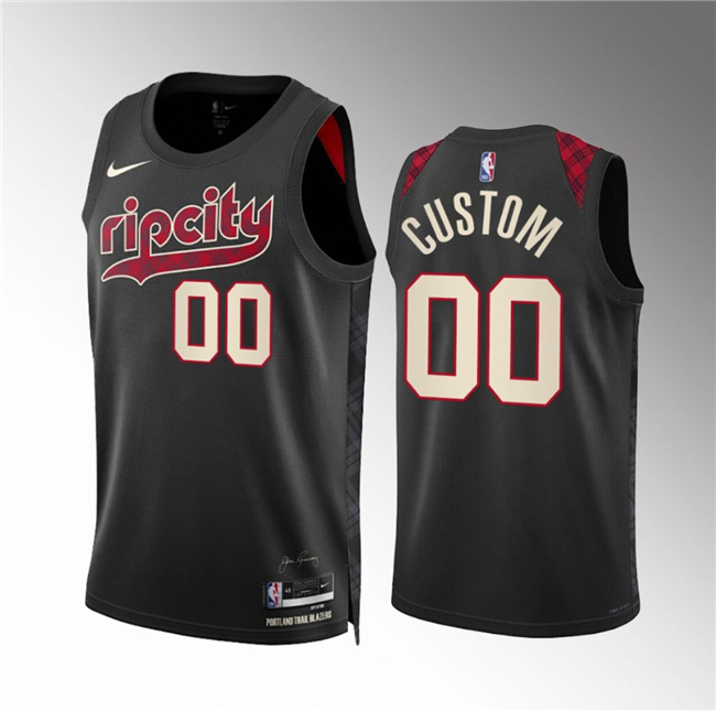 Men's Portland Trail Blazers Active Player Custom Black 2023/24 City Edition Stitched Basketball Jersey Men's Portland Trail Blazers Active Player Custom Black 2023/24 City Edition Stitched Basketball Jersey