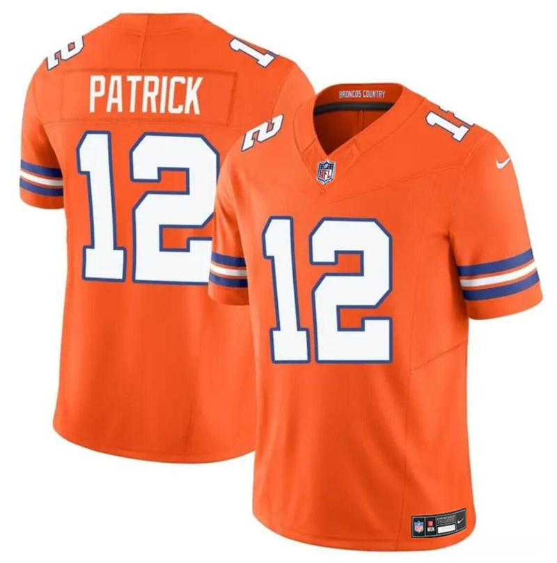 Youth Denver Broncos #12 Tim Patrick Orange F.U.S.E. Mile High Collection 1977 Throwback Vapor Limited Stitched Football Jersey Youth Denver Broncos #12 Tim Patrick Orange F.U.S.E. Mile High Collection 1977 Throwback Vapor Limited Stitched Football Jersey