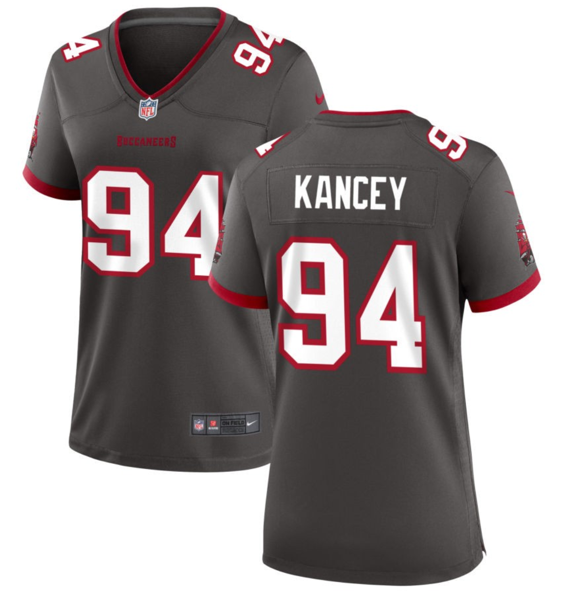 Women's Tampa Bay Buccaneers #94 Calijah Kancey Grey 2023 Draft Stitched Game Jersey(Run Small) Women's Tampa Bay Buccaneers #94 Calijah Kancey Grey 2023 Draft Stitched Game Jersey(Run Small)