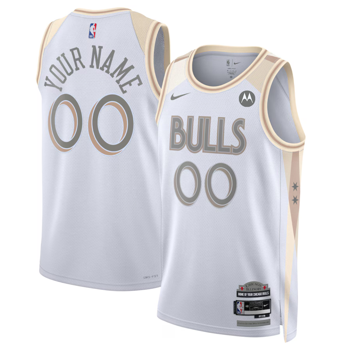 Men's Chicago Bulls Active Player Custom White 2024/25 City Edition Stitched Basketball Jersey Men's Chicago Bulls Active Player Custom White 2024/25 City Edition Stitched Basketball Jersey