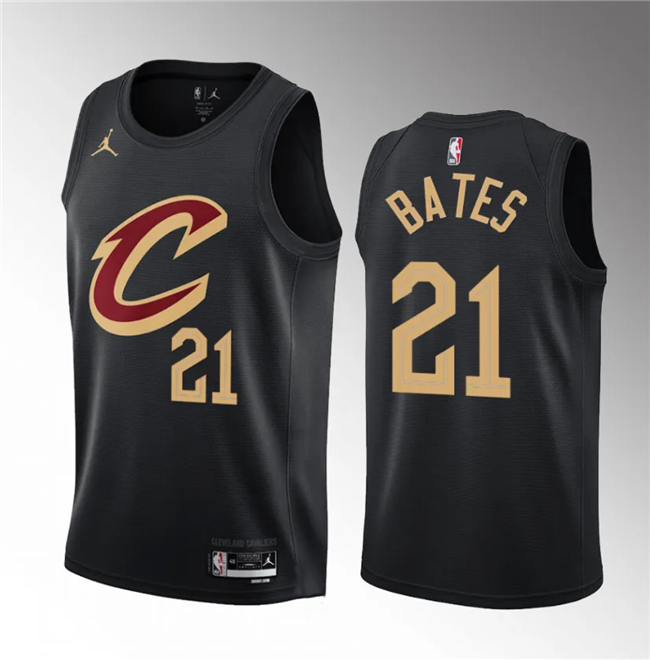 Men's Cleveland Cavaliers #21 Emoni Bates Black 2023 Draft Statement Edition Stitched Jersey Men's Cleveland Cavaliers #21 Emoni Bates Black 2023 Draft Statement Edition Stitched Jersey