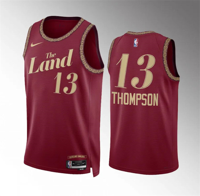 Men's Cleveland Cavaliers #13 Tristan Thompson Wine 2023/24 City Edition Stitched Jersey Men's Cleveland Cavaliers #13 Tristan Thompson Wine 2023/24 City Edition Stitched Jersey