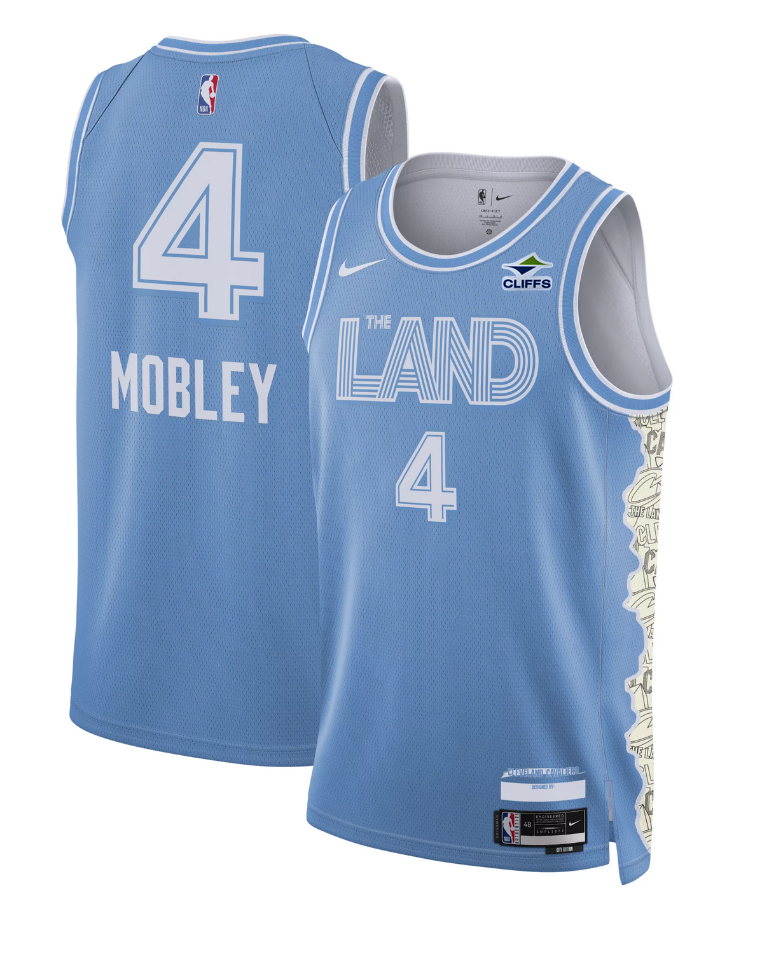 Men's Cleveland Cavaliers #4 Evan Mobley Light Blue 2024/25 City Edition Stitched Jersey Men's Cleveland Cavaliers #4 Evan Mobley Light Blue 2024/25 City Edition Stitched Jersey