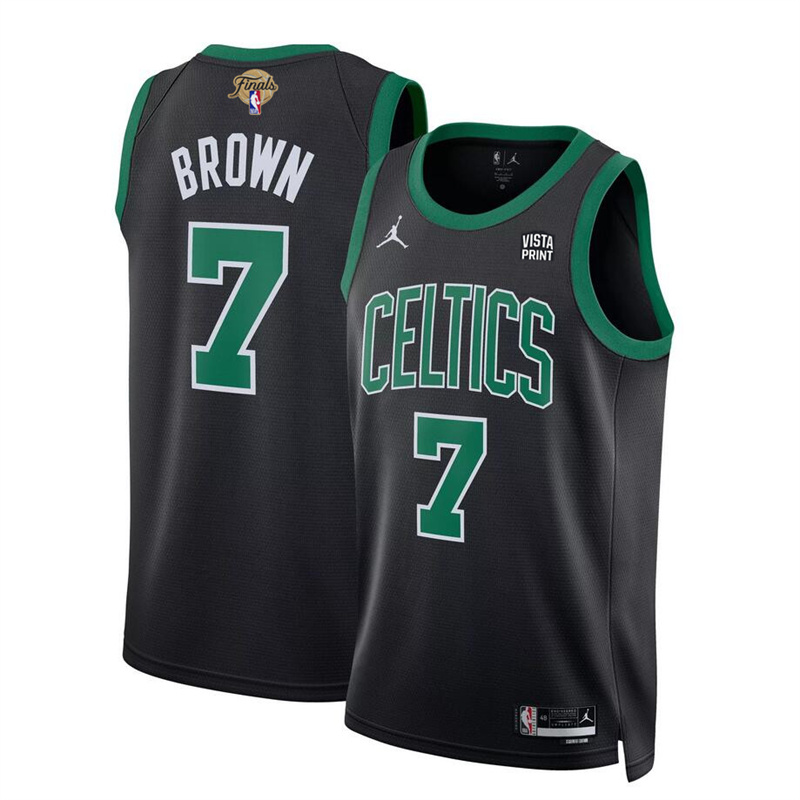 Men's Boston Celtics #7 Jaylen Brown Black 2024 Finals Statement Edition Stitched Basketball Jersey Men's Boston Celtics #7 Jaylen Brown Black 2024 Finals Statement Edition Stitched Basketball Jersey
