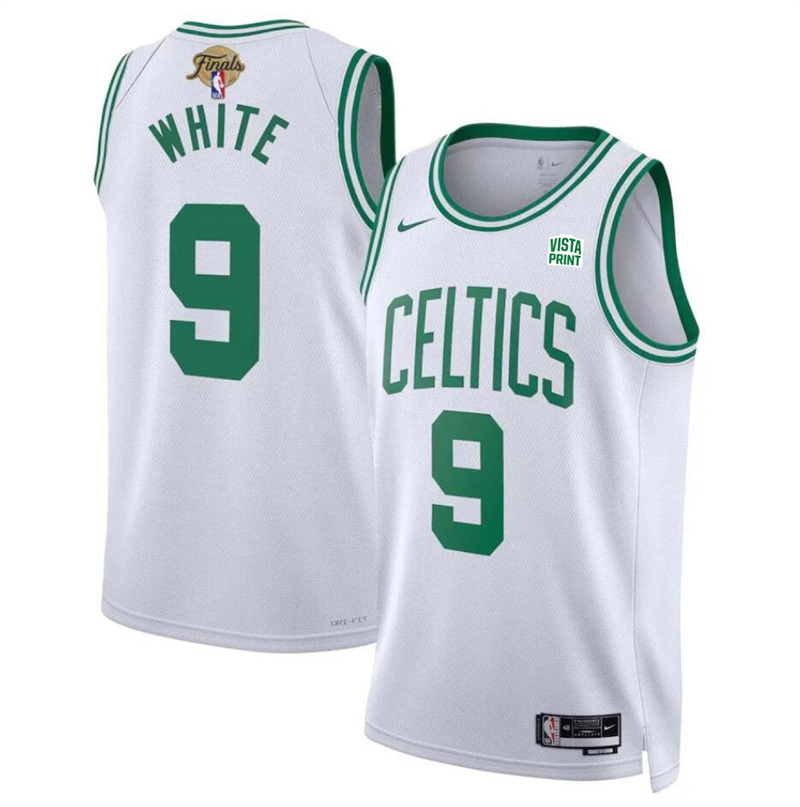 Men's Boston Celtics #9 Derrick White White 2024 Finals Association Edition Stitched Basketball Jersey Men's Boston Celtics #9 Derrick White White 2024 Finals Association Edition Stitched Basketball Jersey