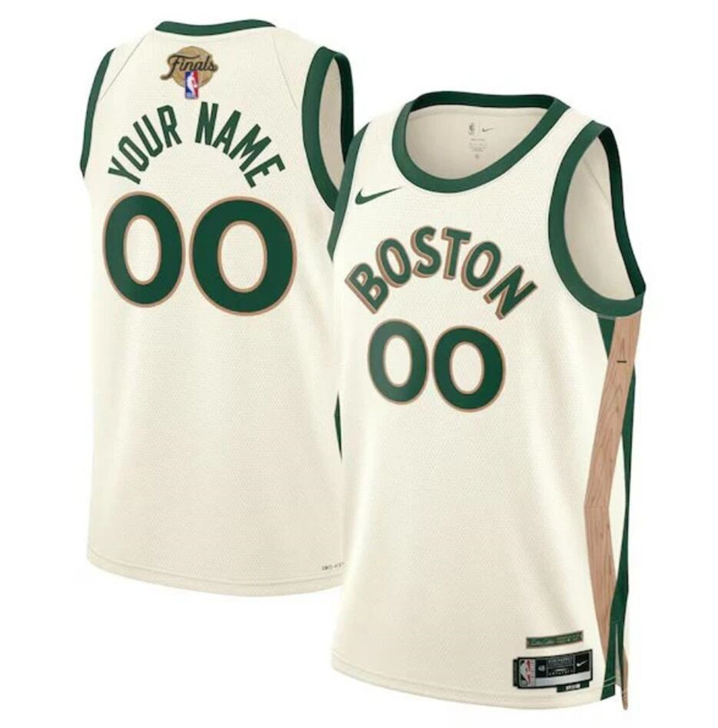 Men's Boston Celtics Active Player Custom Cream 2024 Finals City Edition Stitched Basketball Jersey Men's Boston Celtics Active Player Custom Cream 2024 Finals City Edition Stitched Basketball Jersey