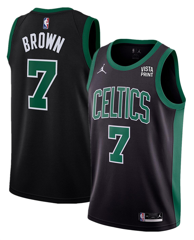 Men's Boston Celtics #7 Jaylen Brown Black Statement Edition Stitched Basketball Jersey Men's Boston Celtics #7 Jaylen Brown Black Statement Edition Stitched Basketball Jersey