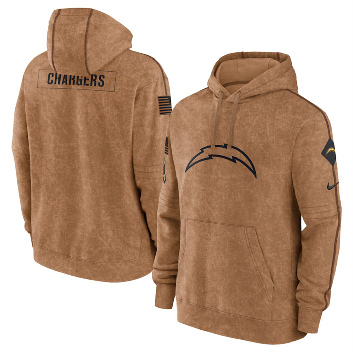 Men's Los Angeles Chargers 2023 Brown Salute to Service Pullover Hoodie Men's Los Angeles Chargers 2023 Brown Salute to Service Pullover Hoodie