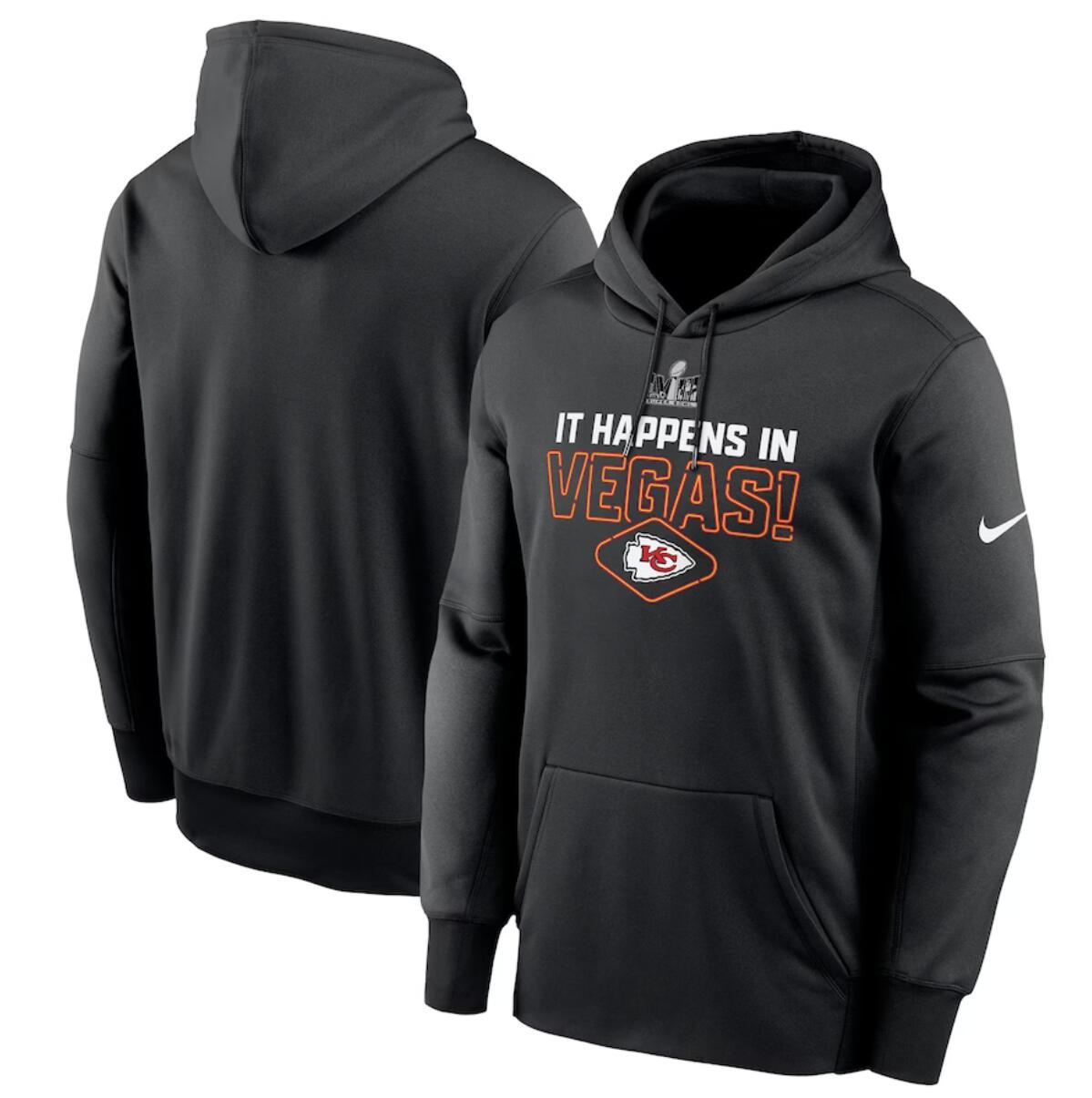 Men's Kansas City Chiefs Black Super Bowl LVIII Lockup Pullover Hoodie Men's Kansas City Chiefs Black Super Bowl LVIII Lockup Pullover Hoodie