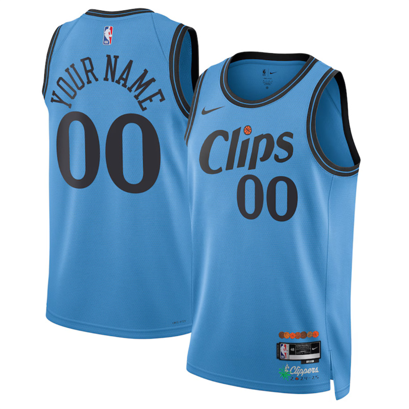 Men's Los Angeles Clippers Active Player Custom 2024/25 Blue City Edition Stitched Jersey Men's Los Angeles Clippers Active Player Custom 2024/25 Blue City Edition Stitched Jersey