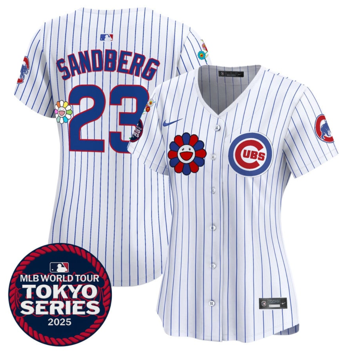 Women's Chicago Cubs #23 Ryne Sandberg White 2025 Tokyo Series Limited Stitched Baseball Jersey(Run Small) Women's Chicago Cubs #23 Ryne Sandberg White 2025 Tokyo Series Limited Stitched Baseball Jersey(Run Small)