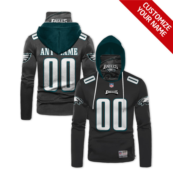 Men's Philadelphia Eagles Black 2020 Customize Hoodie Mask Men's Philadelphia Eagles Black 2020 Customize Hoodie Mask