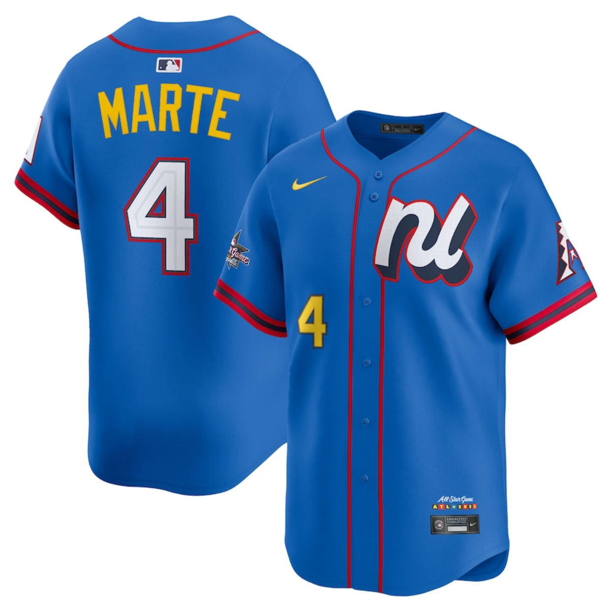 Men's National League #4 Ketel Marte Blue 2025 All-Star Edition Limited Player Jersey Stitched Baseball Jersey Men's National League #4 Ketel Marte Blue 2025 All-Star Edition Limited Player Jersey Stitched Baseball Jersey