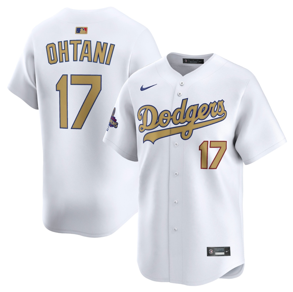 Youth Los Angeles Dodgers #17 Shohei Ohtani White 2025 Gold Collection Limited Stitched Baseball Jersey Youth Los Angeles Dodgers #17 Shohei Ohtani White 2025 Gold Collection Limited Stitched Baseball Jersey