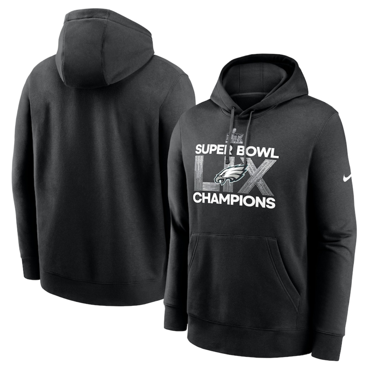 Men's Philadelphia Eagles Black Super Bowl LIX Champions Supplemental Pullover Hoodie Men's Philadelphia Eagles Black Super Bowl LIX Champions Supplemental Pullover Hoodie
