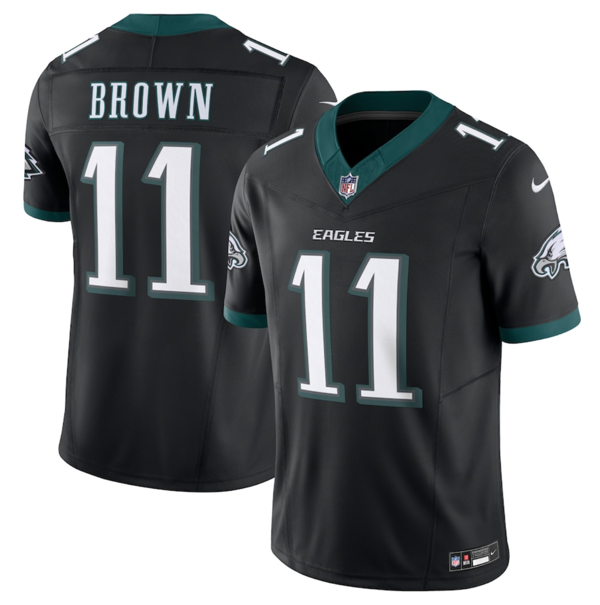 Youth Philadelphia Eagles #11 A. J. Brown Black New F.U.S.E Vapor Untouchable Limited Stitched Football Jersey