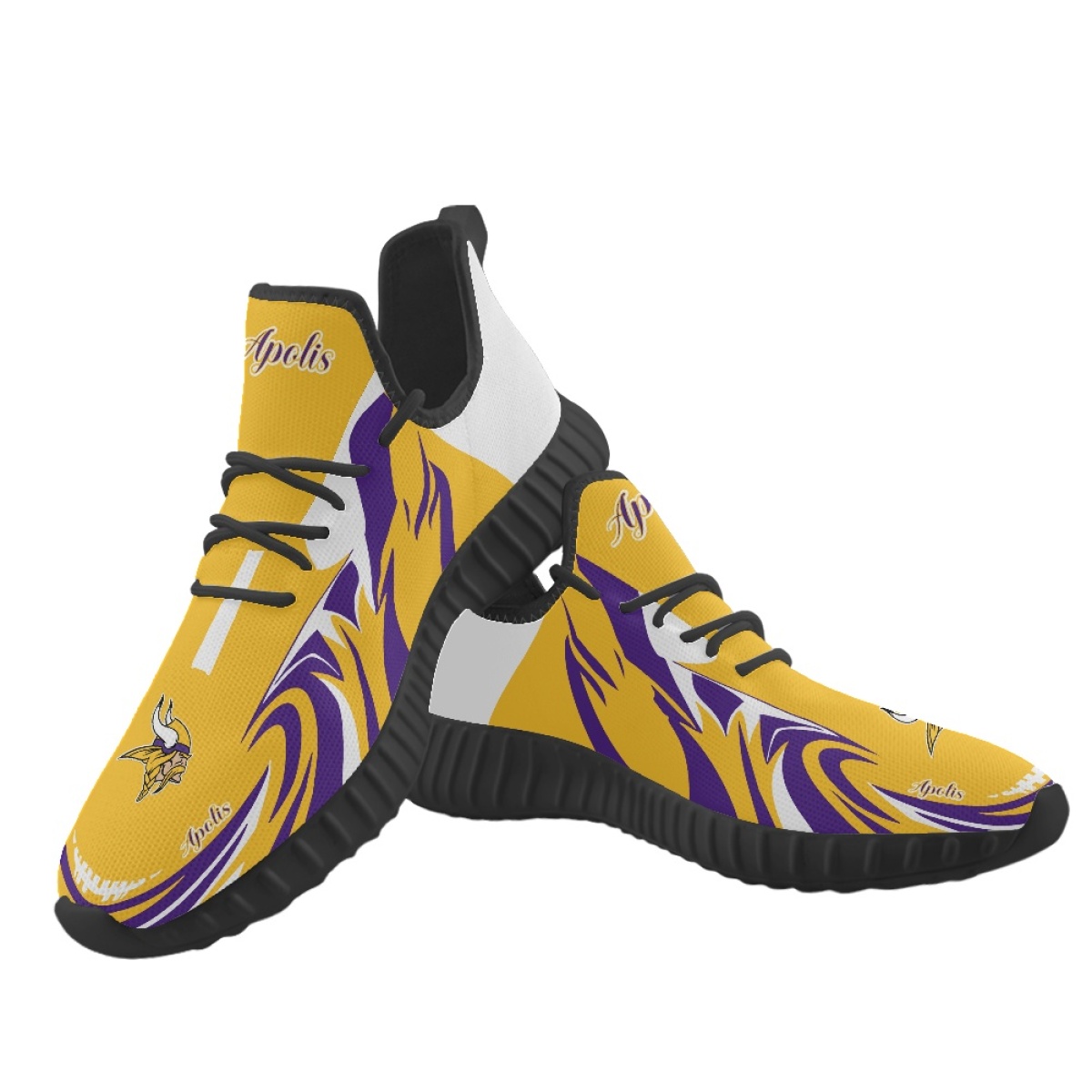 Men's Minnesota Vikings Mesh Knit Sneakers/Shoes 016 Men's Minnesota Vikings Mesh Knit Sneakers/Shoes 016