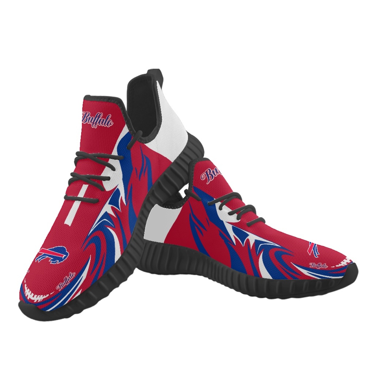 Men's Buffalo Bills Mesh Knit Sneakers/Shoes 012 Men's Buffalo Bills Mesh Knit Sneakers/Shoes 012