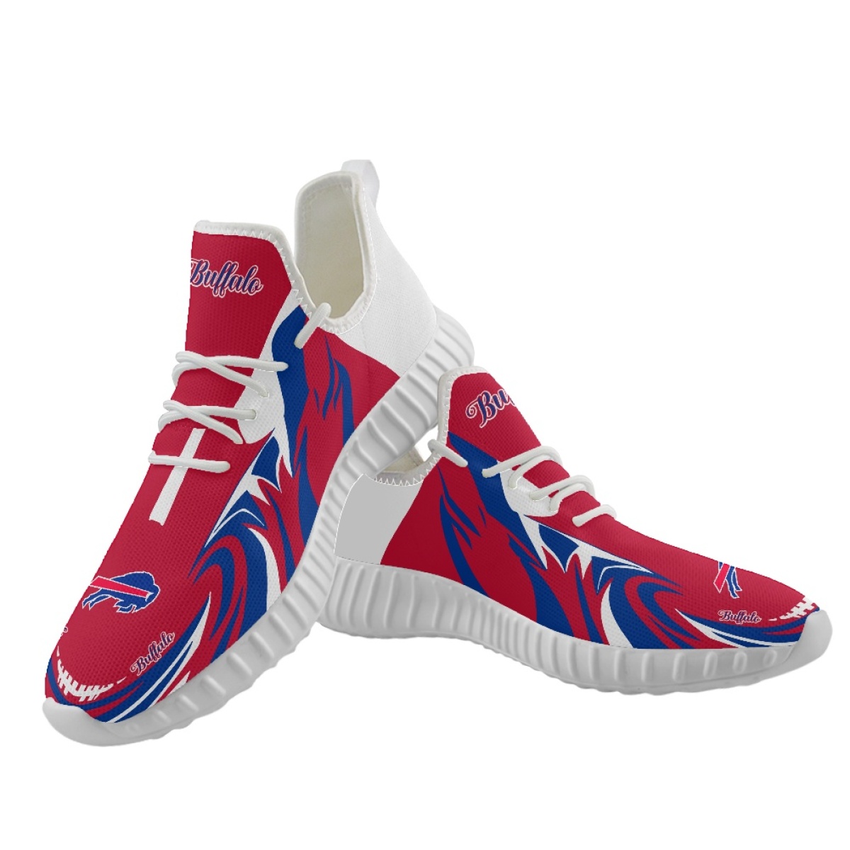 Men's Buffalo Bills Mesh Knit Sneakers/Shoes 013 Men's Buffalo Bills Mesh Knit Sneakers/Shoes 013