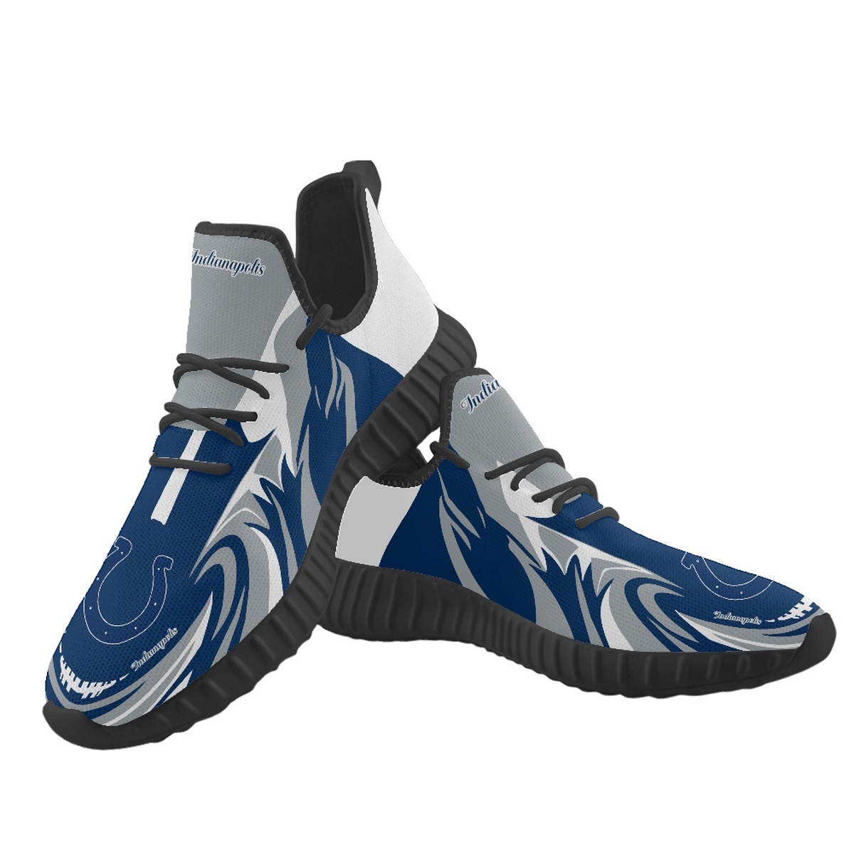 Men's Indianapolis Colts Mesh Knit Sneakers/Shoes 011 Men's Indianapolis Colts Mesh Knit Sneakers/Shoes 011