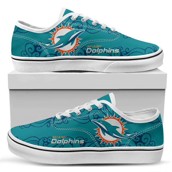 Men's Miami Dolphins Vans Low Top Sneakers 001 Men's Miami Dolphins Vans Low Top Sneakers 001