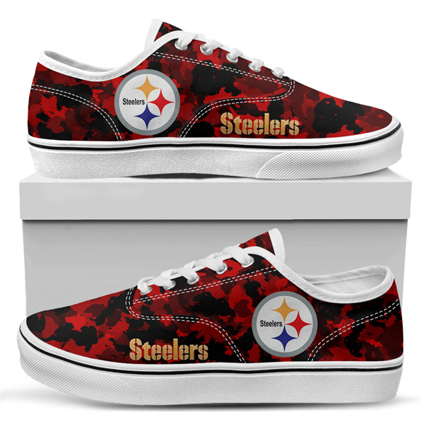 Women's Pittsburgh Steelers Vans Low Top Sneakers 003 Women's Pittsburgh Steelers Vans Low Top Sneakers 003