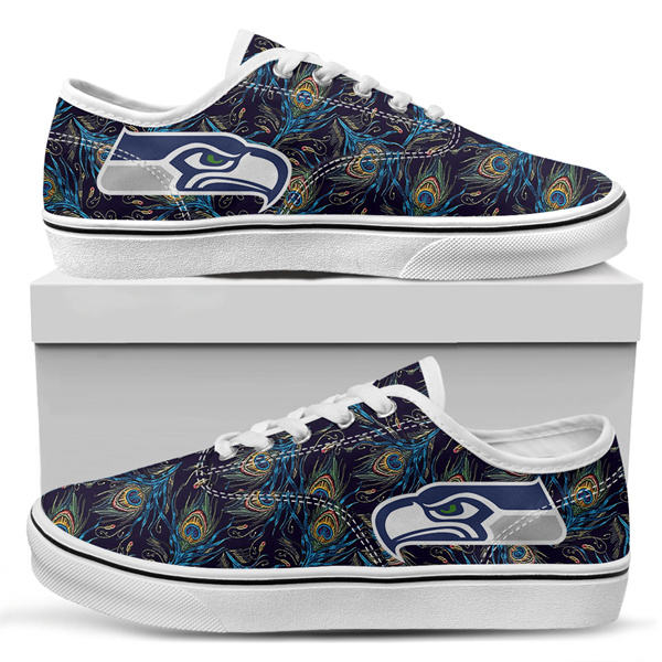 Women's Seattle Seahawks Vans Low Top Sneakers 011 Women's Seattle Seahawks Vans Low Top Sneakers 011