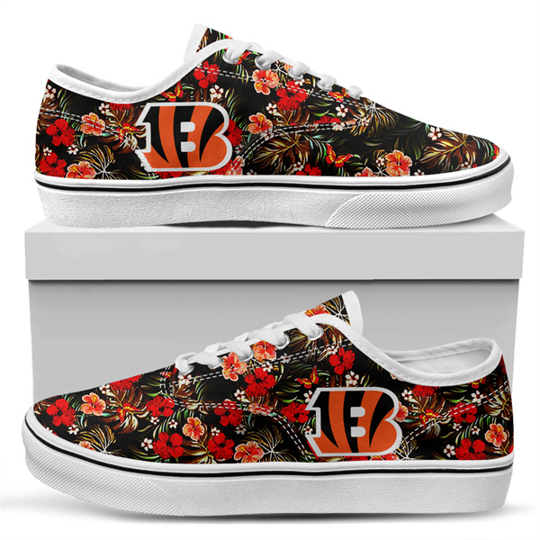 Men's Cincinnati Bengals Vans Low Top Sneakers 007 Men's Cincinnati Bengals Vans Low Top Sneakers 007