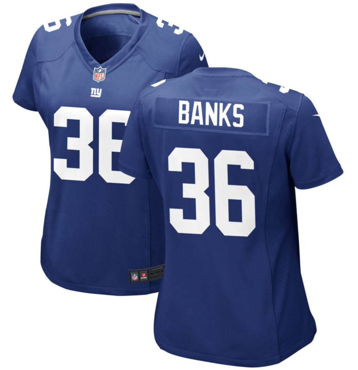 Women's New York Giants #36 Deonte Banks Blue Stitched Game Jersey(Run Small) Women's New York Giants #36 Deonte Banks Blue Stitched Game Jersey(Run Small)