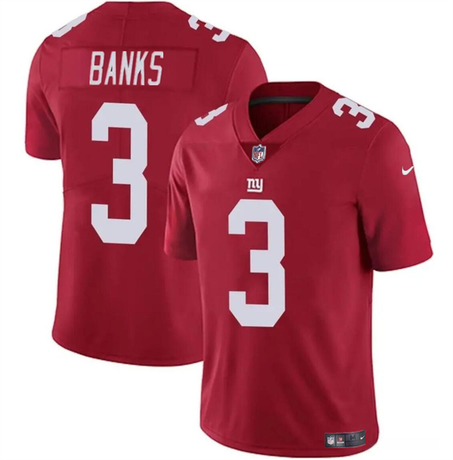 Youth New York Giants #3 Deonte Banks Red Stitched Jersey Youth New York Giants #3 Deonte Banks Red Stitched Jersey