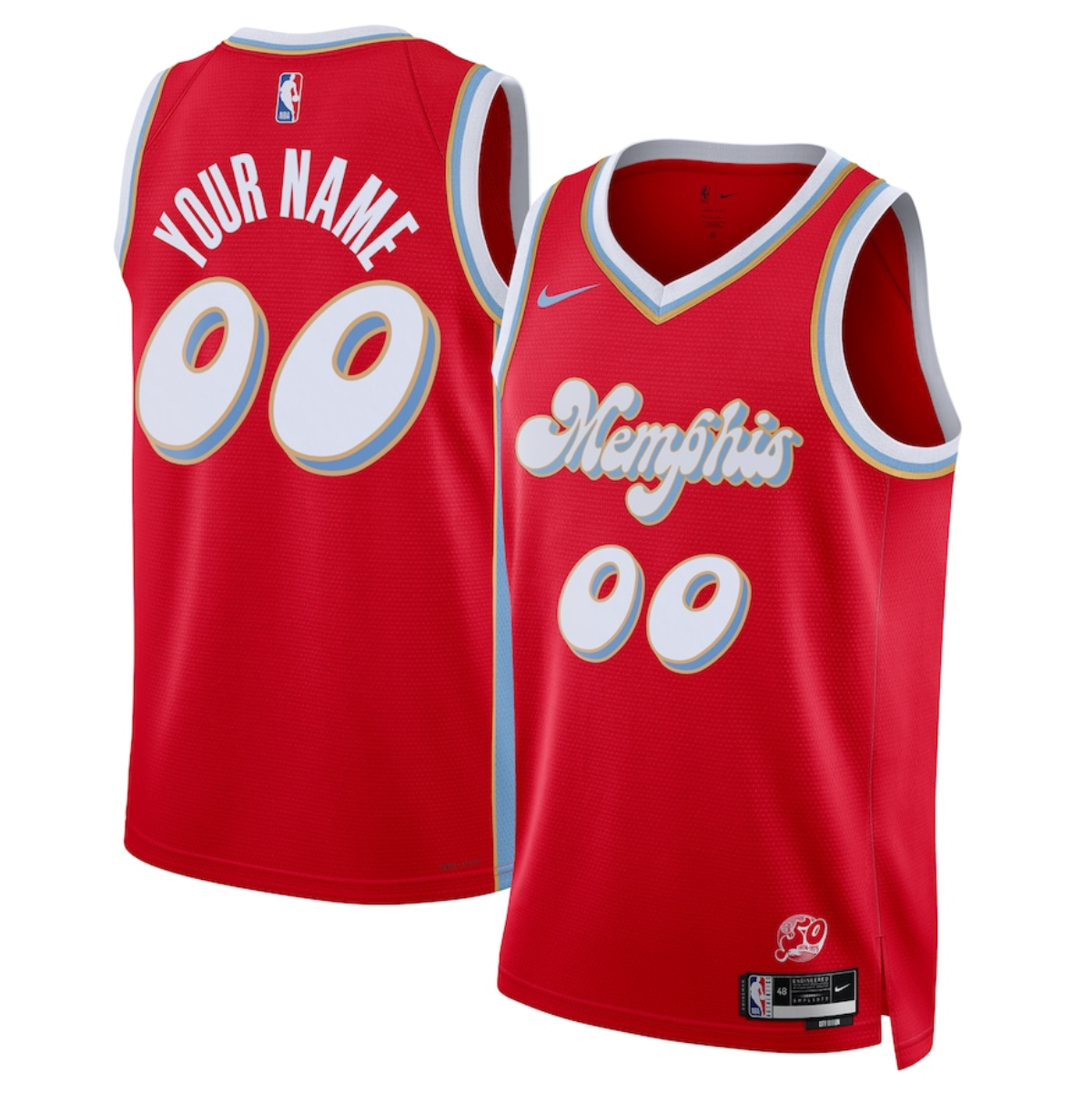 Men's Memphis Grizzlies Active Player Custom Red 2024/25 City Edition Stitched Basketball Jersey Men's Memphis Grizzlies Active Player Custom Red 2024/25 City Edition Stitched Basketball Jersey