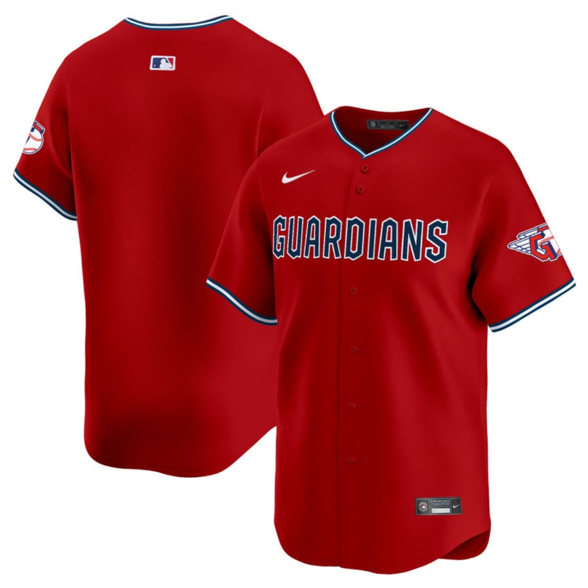 Men's Cleveland Guardians Blank Red Alternate Limited Stitched Baseball Jersey Men's Cleveland Guardians Blank Red Alternate Limited Stitched Baseball Jersey