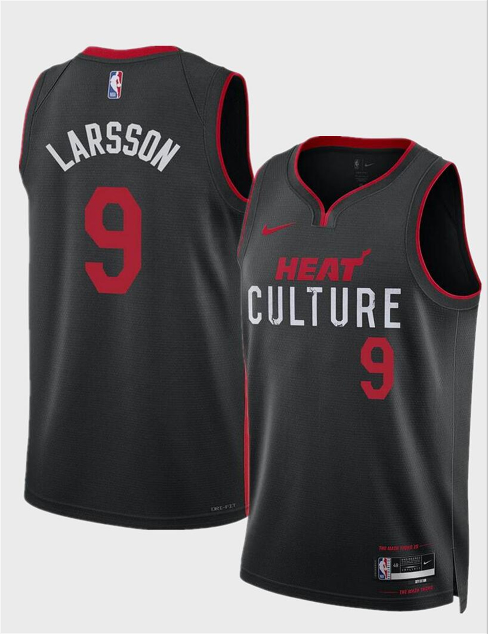 Men's Miami Heat #9 Pelle Larsson Black 2024 Draft City Edition Stitched Basketball Jersey Men's Miami Heat #9 Pelle Larsson Black 2024 Draft City Edition Stitched Basketball Jersey