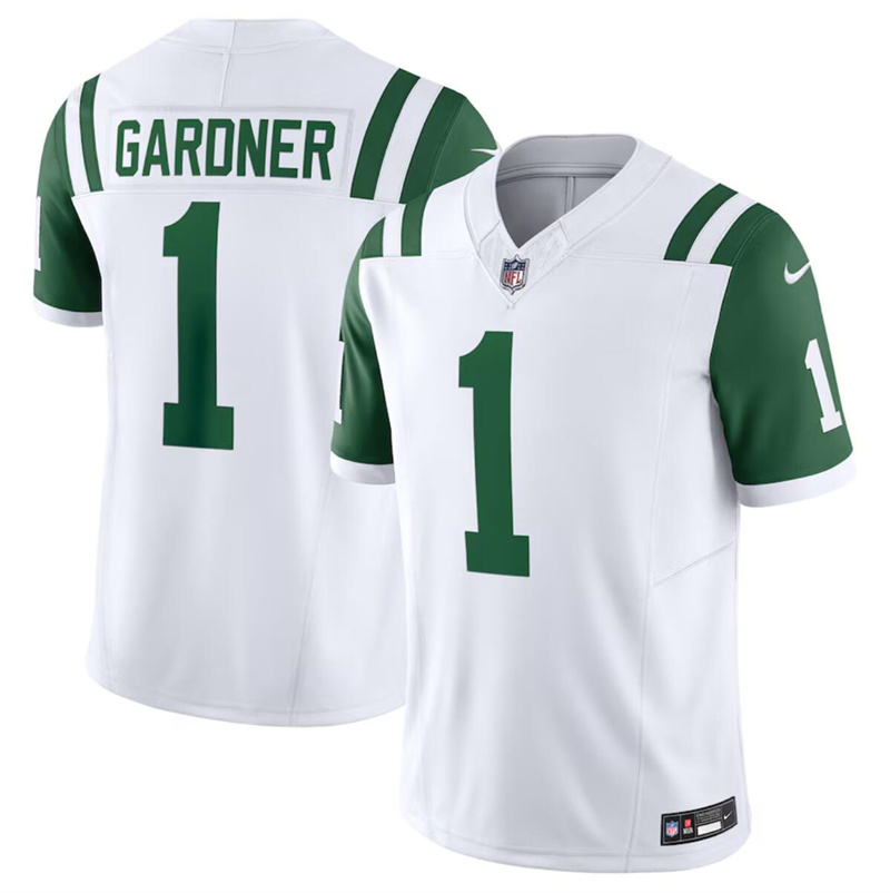 Youth New York Jets #1 Ahmad Sauce White Classic Alternate Vapor F.U.S.E. Limited Stitched Football Jersey Youth New York Jets #1 Ahmad Sauce White Classic Alternate Vapor F.U.S.E. Limited Stitched Football Jersey