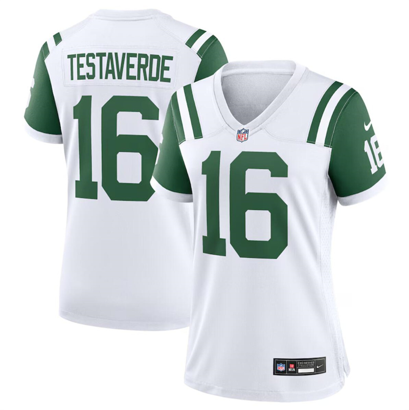 Women's New York Jets #16 Vinny Testaverde White Classic Alternate Stitched Jersey(Run Small) Women's New York Jets #16 Vinny Testaverde White Classic Alternate Stitched Jersey(Run Small)