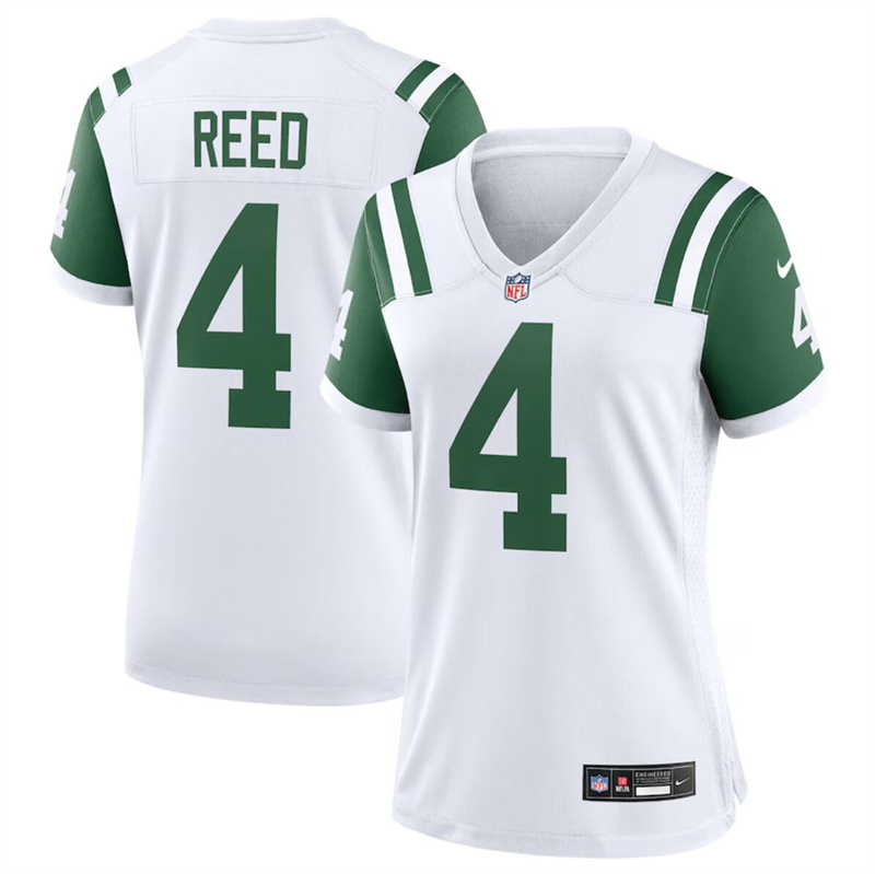Women's New York Jets #4 D.J. Reed White Classic Alternate Stitched Jersey(Run Small) Women's New York Jets #4 D.J. Reed White Classic Alternate Stitched Jersey(Run Small)