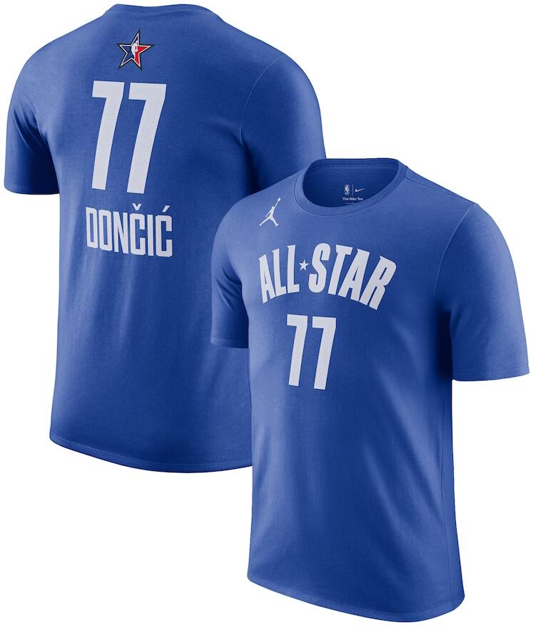 Men's #77 Luka Doncic Blue 2023 NBA All-Star Game Name & Number T-Shirt Men's #77 Luka Doncic Blue 2023 NBA All-Star Game Name & Number T-Shirt