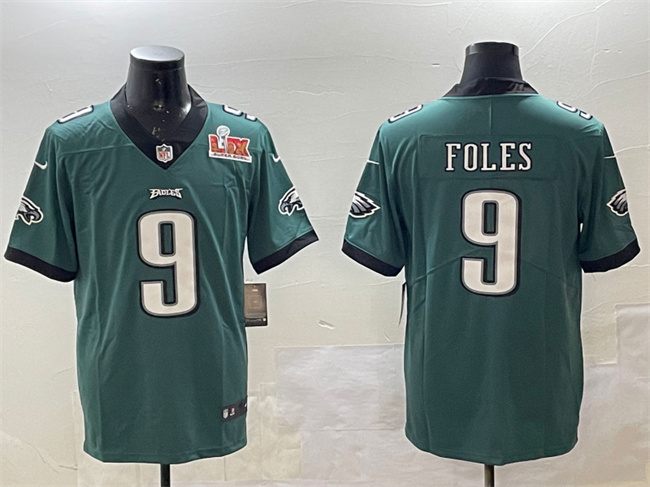 Men's Philadelphia Eagles #9 Nick Foles Green 2025 Super Bowl LIX Patch Vapor Untouchable Limited Stitched Football Jersey Men's Philadelphia Eagles #9 Nick Foles Green 2025 Super Bowl LIX Patch Vapor Untouchable Limited Stitched Football Jersey