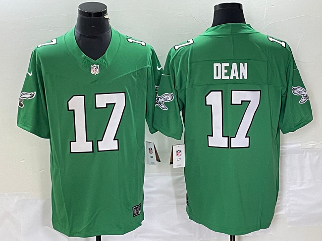 Men's Philadelphia Eagles #17 Nakobe Dean Green 2023 F.U.S.E. Vapor Untouchable Stitched Football Jersey Men's Philadelphia Eagles #17 Nakobe Dean Green 2023 F.U.S.E. Vapor Untouchable Stitched Football Jersey