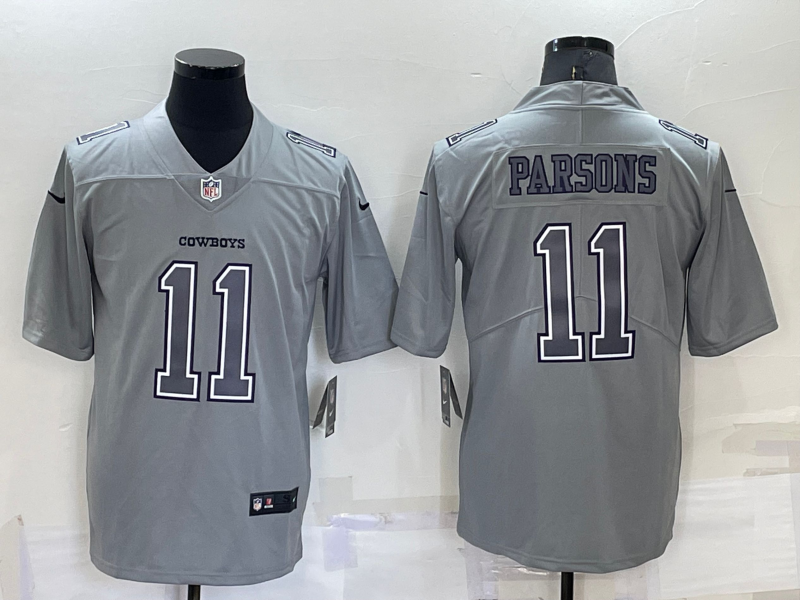 Men's Dallas Cowboys #11 Micah Parsons Grey Atmosphere Fashion Stitched Jersey Men's Dallas Cowboys #11 Micah Parsons Grey Atmosphere Fashion Stitched Jersey