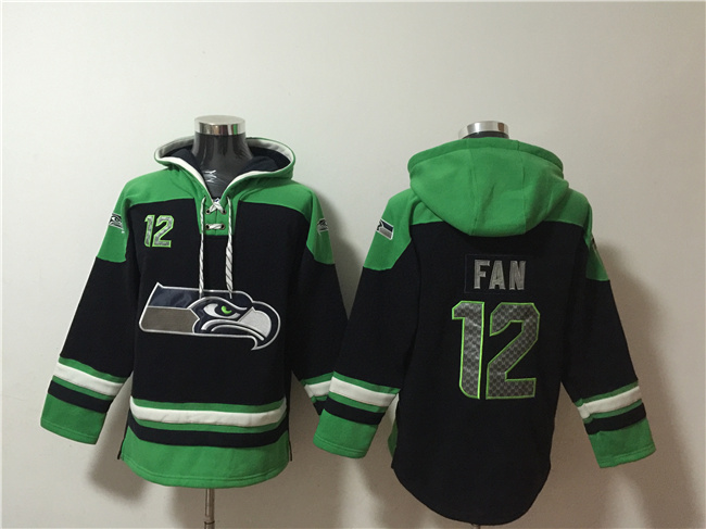 Men's Seattle Seahawks #12 Fan Black Ageless Must-Have Lace-Up Pullover Hoodie Men's Seattle Seahawks #12 Fan Black Ageless Must-Have Lace-Up Pullover Hoodie