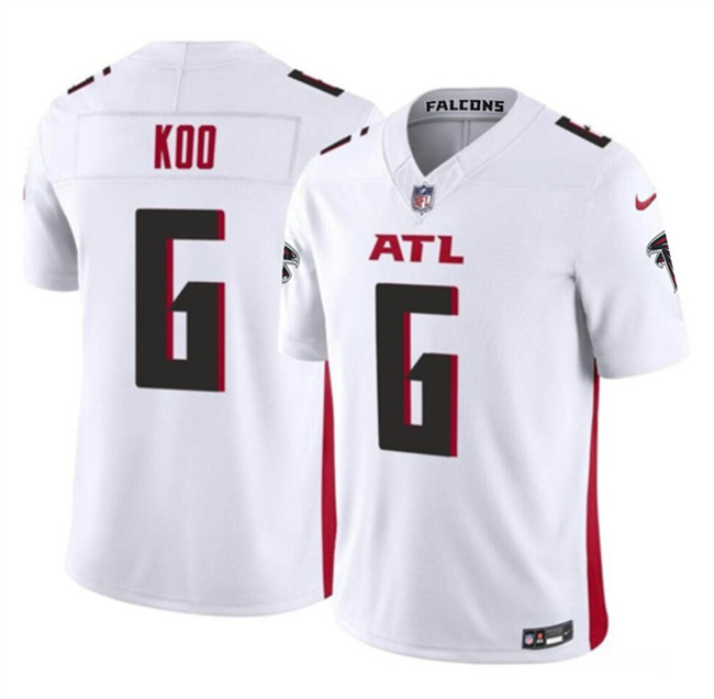 Men's Atlanta Falcons #6 Younghoe Koo White 2023 F.U.S.E. Vapor Untouchable Limited Stitched Football Jersey Men's Atlanta Falcons #6 Younghoe Koo White 2023 F.U.S.E. Vapor Untouchable Limited Stitched Football Jersey