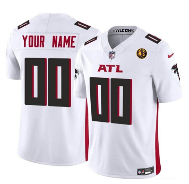 Men's Atlanta Falcons Active Player Custom White 2023 F.U.S.E with John Madden Patch Vapor Limited Stitched Football Jersey Men's Atlanta Falcons Active Player Custom White 2023 F.U.S.E with John Madden Patch Vapor Limited Stitched Football Jersey