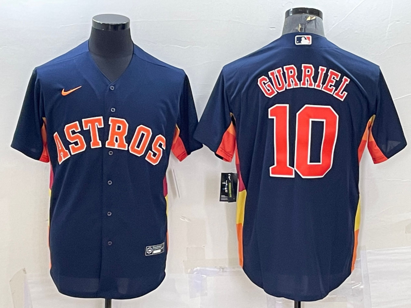 Men's Houston Astros #10 Yuli Gurriel Navy Cool Base Stitched Jersey Men's Houston Astros #10 Yuli Gurriel Navy Cool Base Stitched Jersey